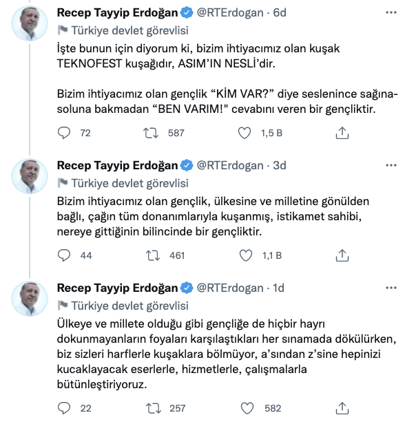 Erdoğan: Kimsenin rengine, kimliğine, kişiliğine, haline, karakterine bürünmemeli, tam aksine kendi rengimizi tüm dünyaya vermeliyiz