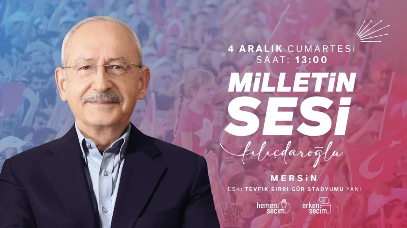CHP mitinginin sloganı aşikâr oldu: "Milletin sesi Kılıçdaroğlu"