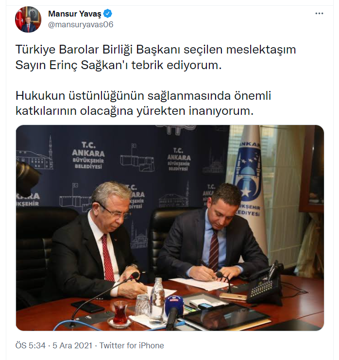 Barolar Birliği'nin seçimi bitti: yeni başkan Erinç Sağkan'a sosyal medyada tebrik mesajları 