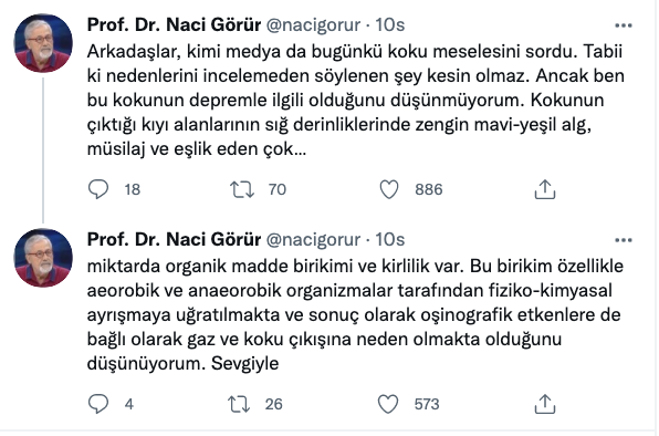 Prof. Dr. Naci Görür: İstanbul'daki ağır kokunun sarsıntıyla ilgili olduğunu düşünmüyorum