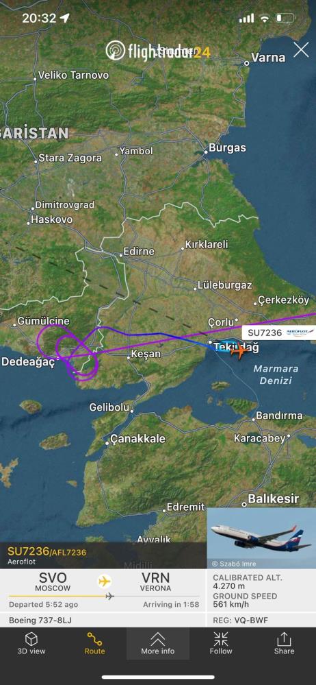 Yunan hava alanına kabul edilmeyen Rus yolcu uçağı İstanbul'a indi