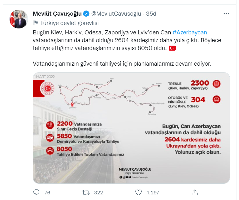 Bakan Çavuşoğlu: Tahliye ettiğimiz vatandaşlarımızın sayısı 8 bin 50
