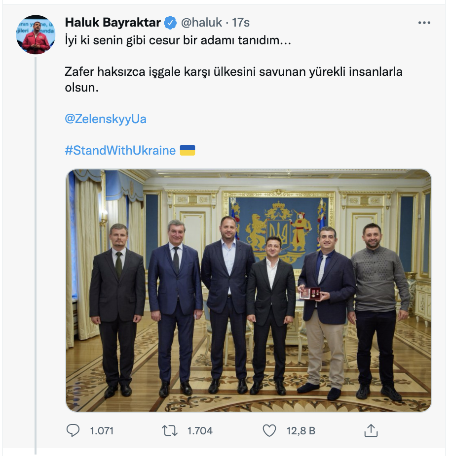 Cumhurbaşkanı’nın damadının ağabeyi Haluk Bayraktar'dan Zelenski'ye: Düzgün ki senin üzere yiğit bir adamı tanıdım