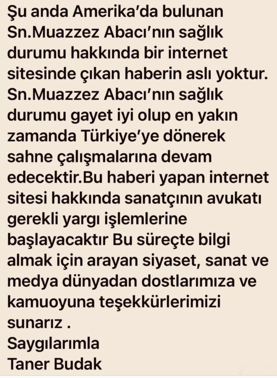 Muazzez Abacı'nın menajerinden alzheimer savı sonrası açıklama geldi