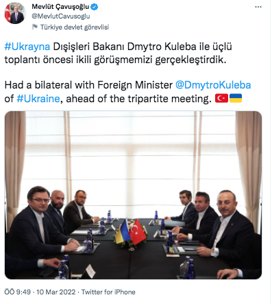 Çavuşoğlu, kritik üçlü görüşme öncesi Ukrayna Dışişleri Bakanı Kuleba ile bir ortaya geldi