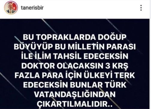 Yurt dışına giden hekimler için "Vatandaşlıktan çıkarılsınlar" diyen AKP'li belediye lideri paylaşımını sildi, Tıp Bayramı'nı kutladı