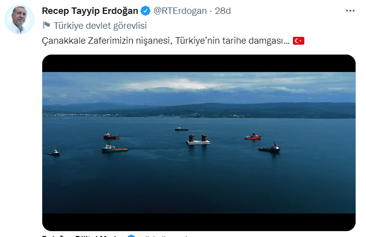 Erdoğan'dan '1915 Çanakkale Köprüsü' paylaşımı