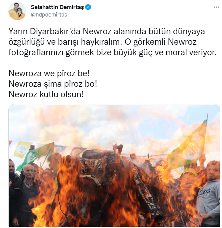 Demirtaş'tan Newroz Bayramı' Mesajı Mersin Haber