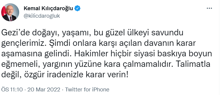 Kılıçdaroğlu, Seyahat davası öncesi yargıçlara seslendi: Talimatla değil, özgür iradenizle karar verin!