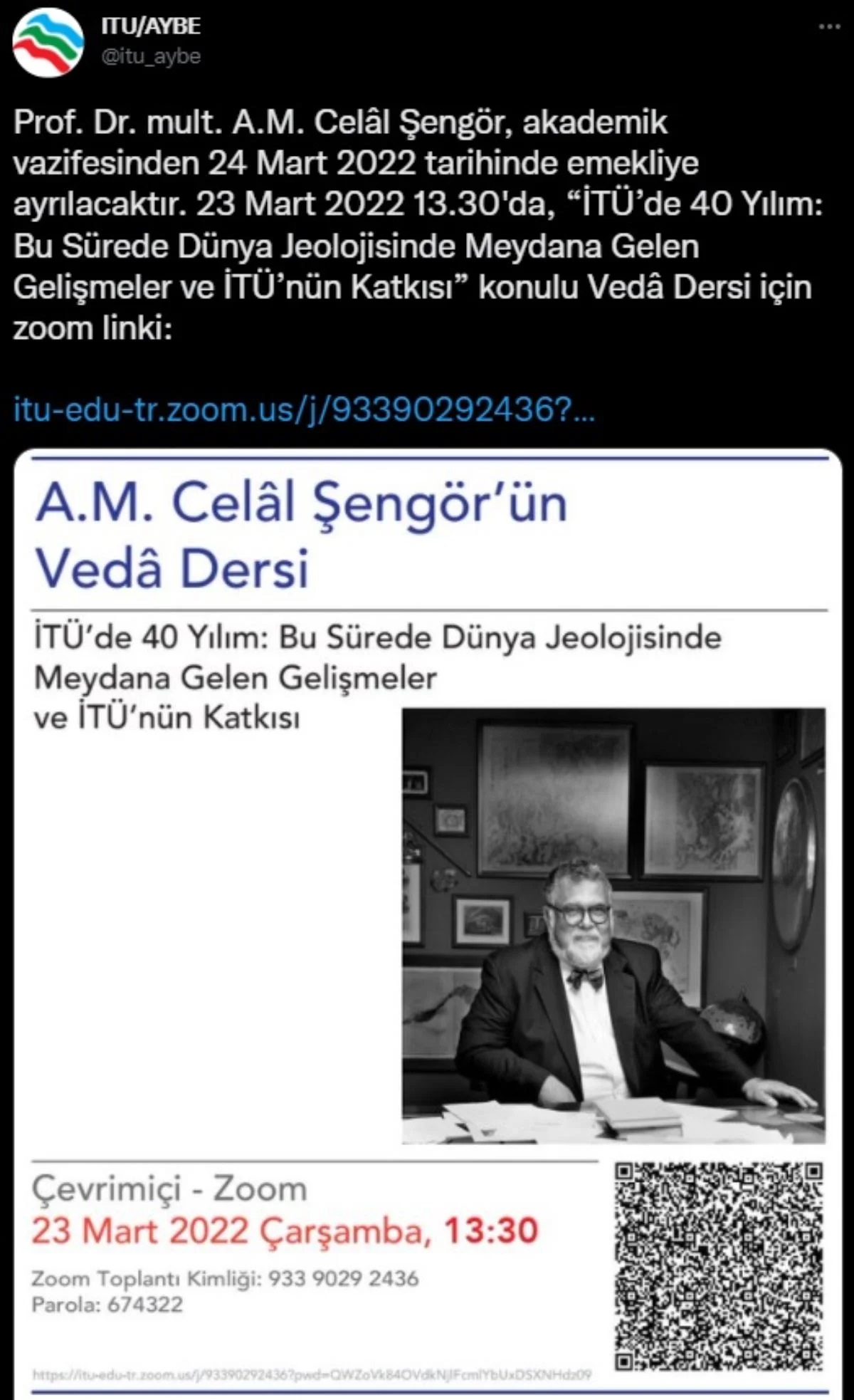 Prof. Dr. Celal Şengör İTÜ'den emekli oluyor