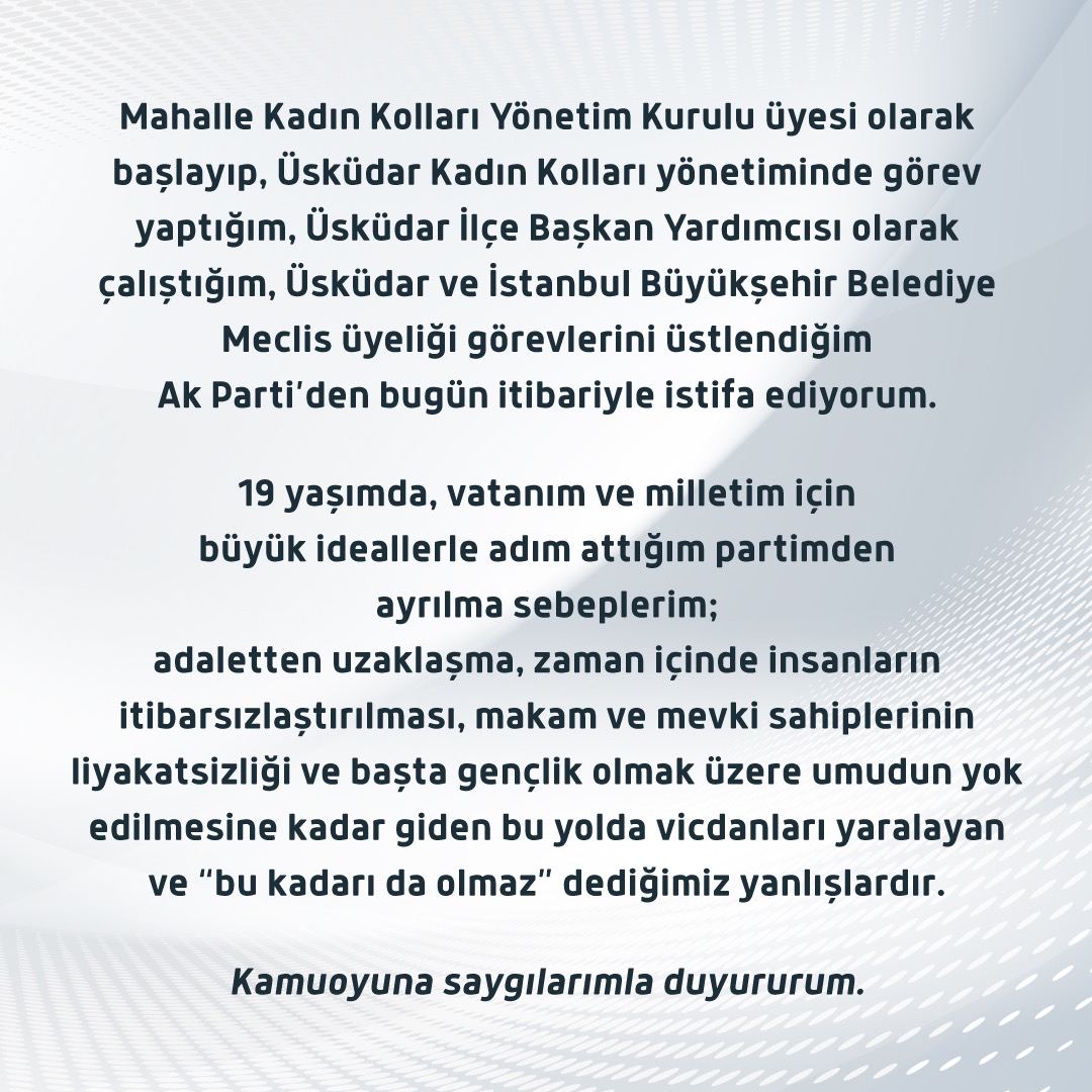 AKP İBB Meclis Üyesi Amine Kaba İstifa Etti - Resim: 1