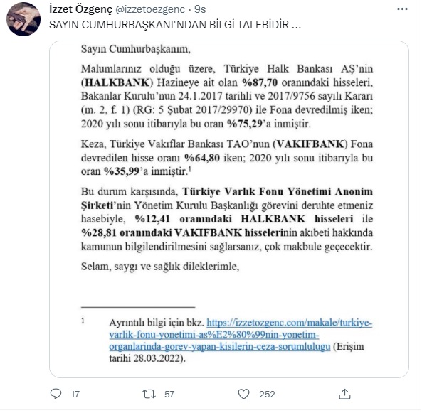 Prof. Dr. İzzet Özgenç'ten Erdoğan'a Halkbank ve Vakıfbank sorusu: Payların akıbeti nedir?