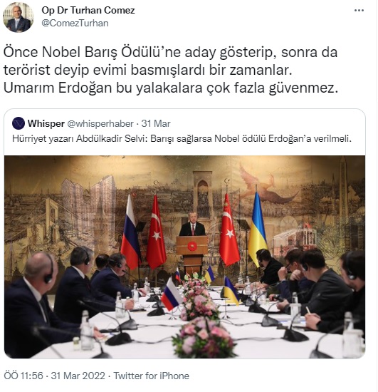 Turhan Çömez: Umarım Erdoğan bu yalakalara çok fazla güvenmez