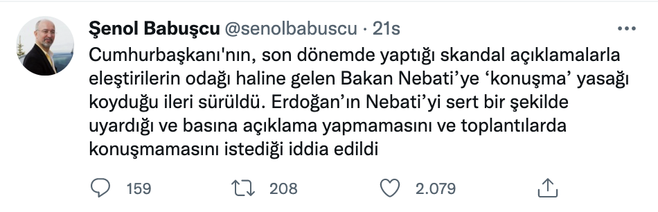 21 Mart'tan beri kamera karşısına geçmedi; Erdoğan’ın Bakan Nebati’ye ‘konuşma’ yasağı koyduğu argüman edildi