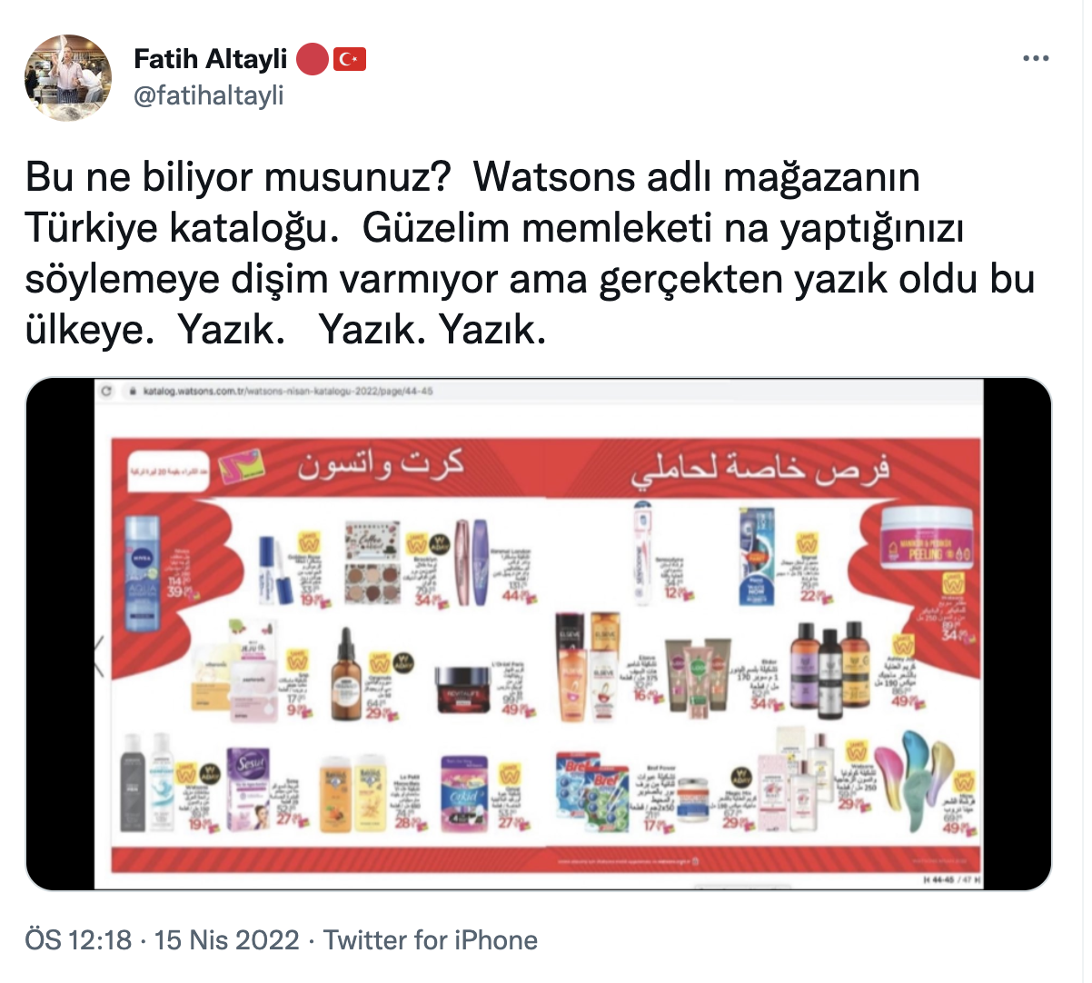 Fatih Altaylı'dan kozmetik firmasının Arapça kataloğuna reaksiyon: Güzelim memleketi ne yaptığınızı söylemeye dilim varmıyor!