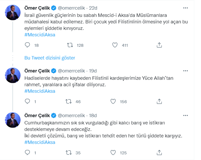 AKP Sözcüsü Çelik'ten 'Mescid-i Aksa' reaksiyonu