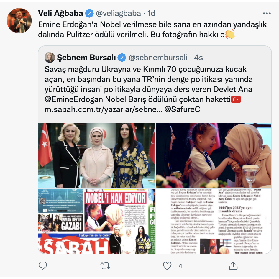 CHP’li Ağbaba’dan Sabah müellifi Bursalı’ya: Emine Erdoğan'a Nobel verilmese bile sana en azından yandaşlık kısmında Pulitzer mükafatı verilmeli