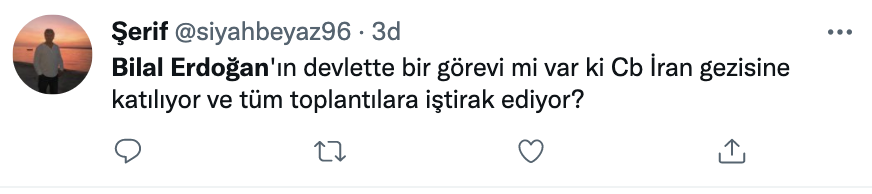 Bilal Erdoğan’ın Tahran heyetinde yer almasına tepki: “Hangi vasıfla, kabile devleti miyiz?"