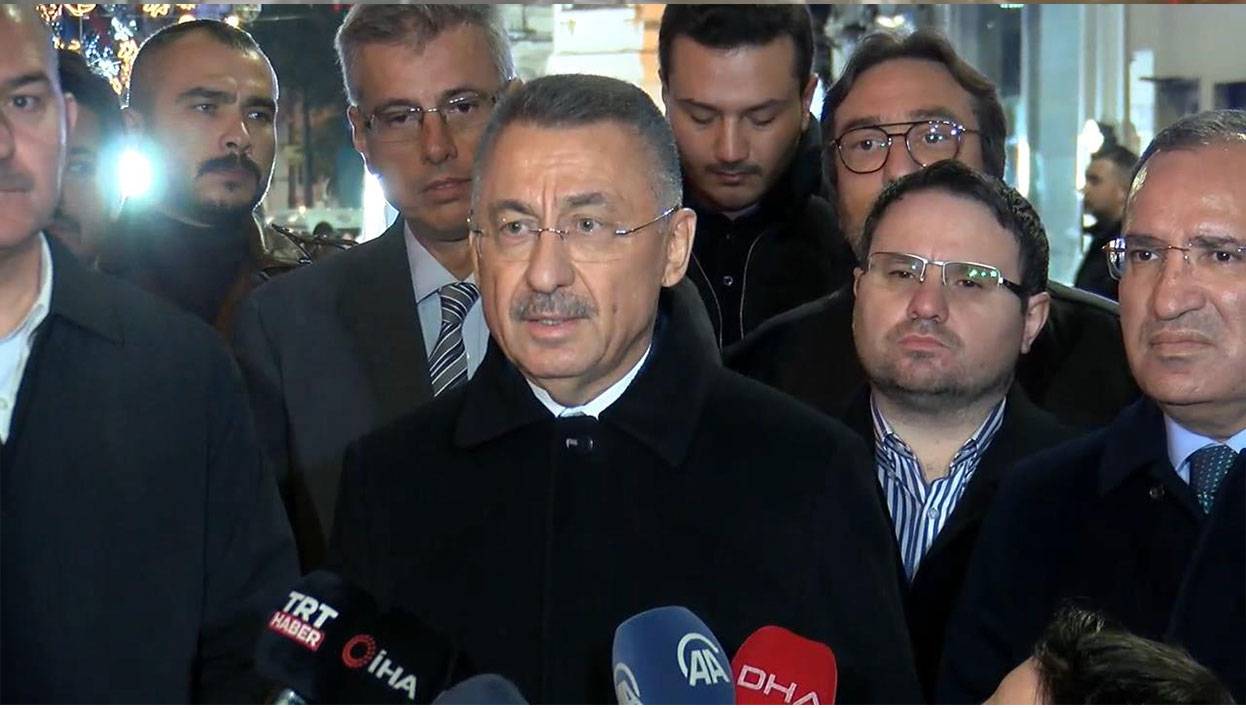 Patlamanın yaşandığı İstiklal Caddesi’nde açıklama yapan Cumhurbaşkanı Yardımcısı Oktay: Türkiye’de huzur ve güven hâkim