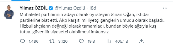 Sinan Oğan'ın Erdoğan'a desteğine tepki yağdı: "Bundan böyle ağzıyla kuş tutsa güvenilir siyasetçi olabilmesi imkansız"