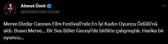 MERVE DİZDAR CANNES'TA ÖDÜLÜ ALDI, SOSYAL MEDYA AYAĞA KALKTI: "İYİ HABERLERİN BAŞLANGICI OLSUN"