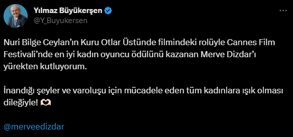 MERVE DİZDAR CANNES'TA ÖDÜLÜ ALDI, SOSYAL MEDYA AYAĞA KALKTI: "İYİ HABERLERİN BAŞLANGICI OLSUN"