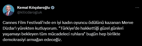 MERVE DİZDAR CANNES'TA ÖDÜLÜ ALDI, SOSYAL MEDYA AYAĞA KALKTI: "İYİ HABERLERİN BAŞLANGICI OLSUN"