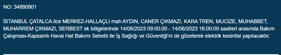 BEDAŞ, 14 Haziran Çarşamba elektrik kesintilerinin yapılacağı ilçeleri açıkladı