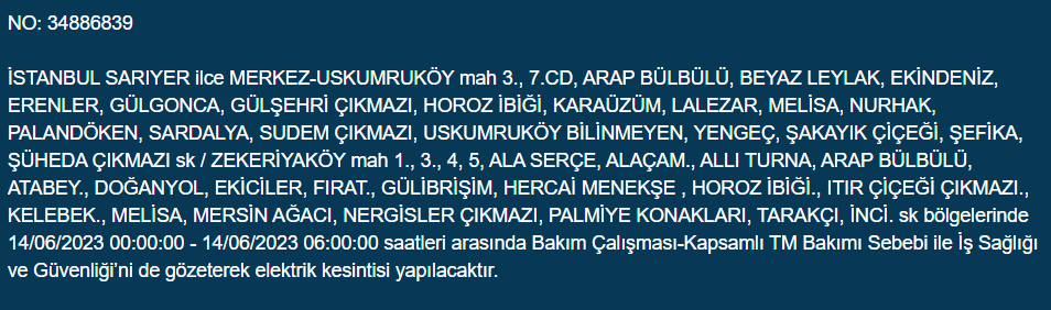 BEDAŞ, 14 Haziran Çarşamba elektrik kesintilerinin yapılacağı ilçeleri açıkladı