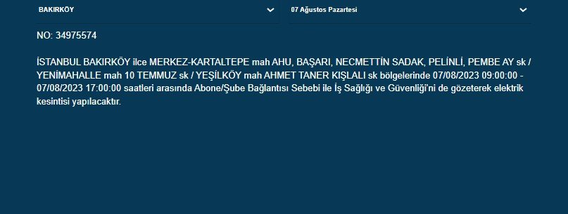 BEDAŞ açıkladı; İstanbul'un 21 ilçesinde elektrik kesintisi