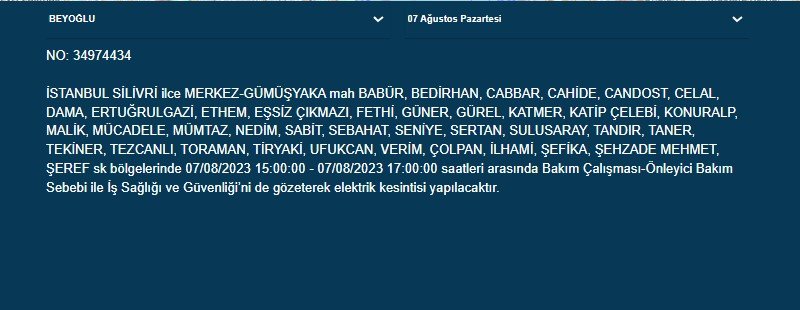 BEDAŞ açıkladı; İstanbul'un 21 ilçesinde elektrik kesintisi