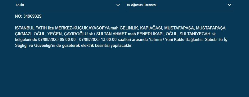 BEDAŞ açıkladı; İstanbul'un 21 ilçesinde elektrik kesintisi