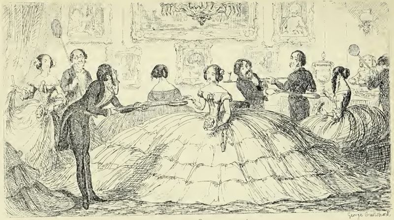 George Cruikshank tarafından 1850 yılında bir hiciv dergisinde yayımlanan "Muhteşem bir Genişlik" adlı karikatür