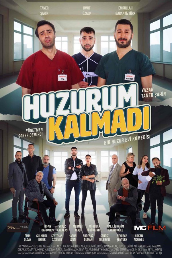 Huzurum Kalmadı: Huzurum Kalmadı, kaçakçılık yaparken kendilerini bir anda huzurevinde çalışırken bulan iki arkadaşın hikayesini konu ediyor. Necdet ve Ziya, kendilerini iş insanı olarak tanıtıp silah kaçakçılığı yapan iki arkadaştır. Bir gün yakalanan ikili, ceza olarak bir hafta huzurevinde çalışmak zorunda kalır. Sorunsuz bir hafta geçireceklerini düşünen Necdet ve Ziya, bu süreçte kendilerini türlü olayların içerisinde bulur.