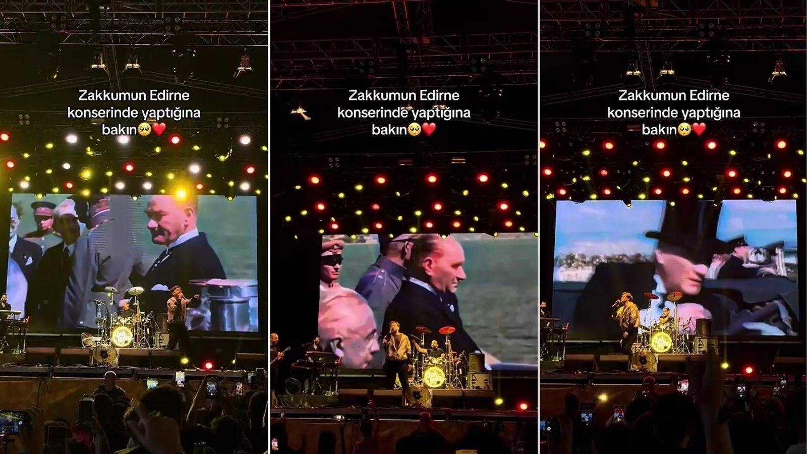 Zakkum, 'Hatıran Yeter' şarkısında sahnede Atatürk videosu paylaştı