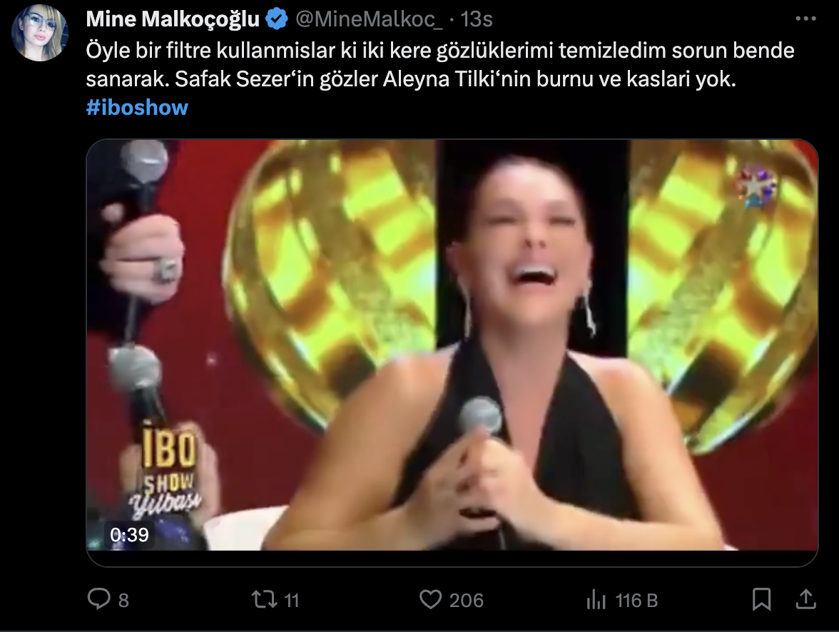 İbo Show Yılbaşı Özel programında kullanılan filtre sosyal medyanın gündeminde: "Neden herkes un kurabiyesi gibi?"