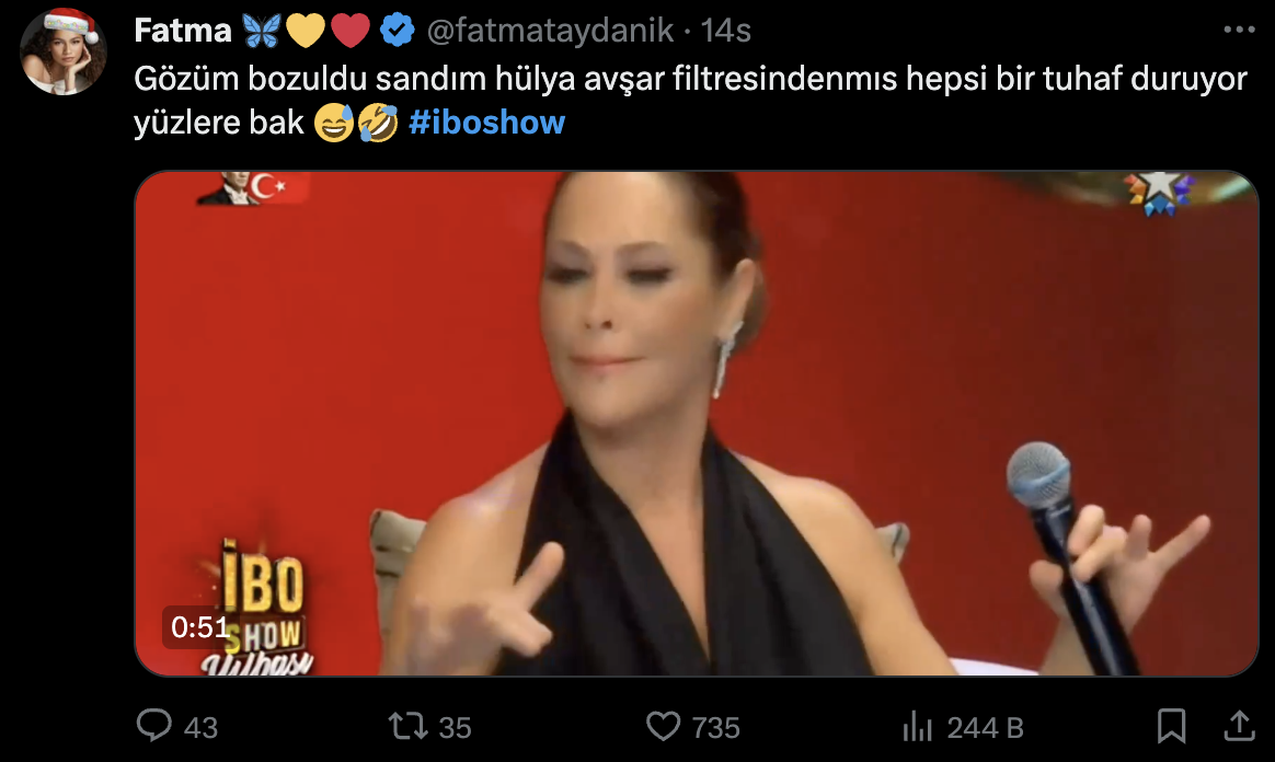 İbo Show Yılbaşı Özel programında kullanılan filtre sosyal medyanın gündeminde: "Neden herkes un kurabiyesi gibi?"