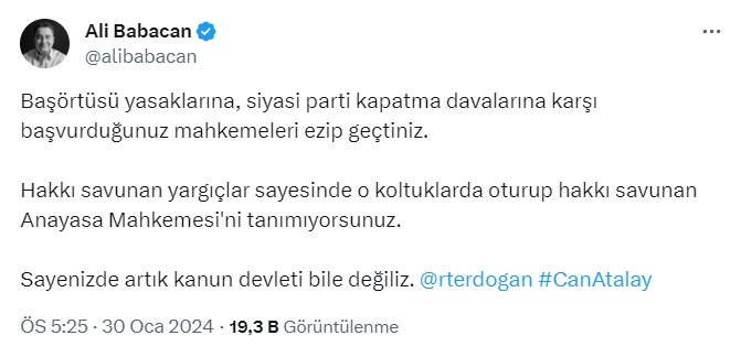 Can Atalay'ın milletvekilliğinin düşürülmesine tepki yağdı: "Özgürlüğünü çalanlar, milletvekilliğini de çaldı!"