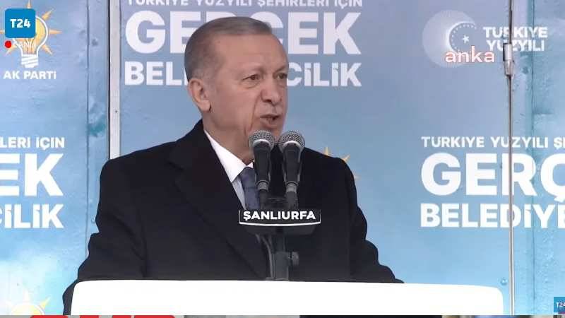 Erdoğan Şanlıurfa'da açıklamalarda bulunuyor