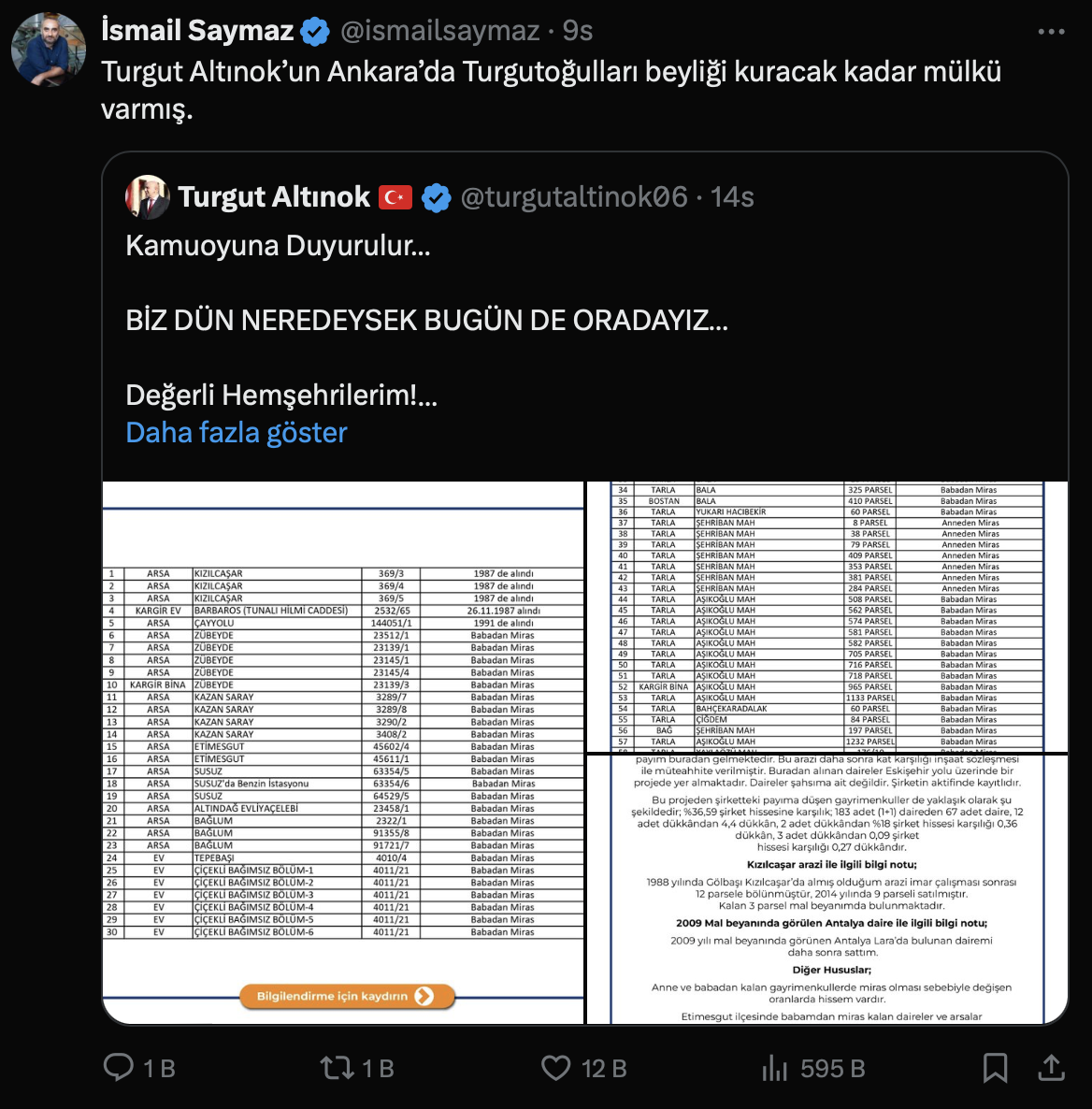 Turgut Altınok'un mal varlığını açıklamasına sosyal medyada yorum yağdı: "Babadan miras olarak Ankara kalmış"