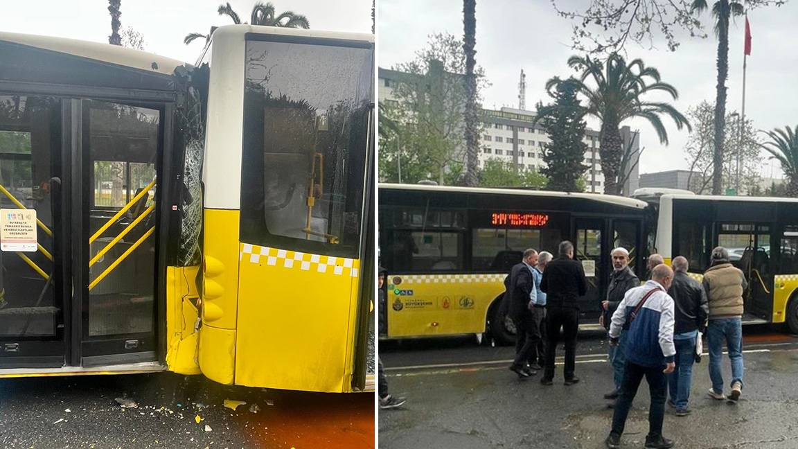 İstanbul Fatih'te iki İETT otobüsü çarpıştı