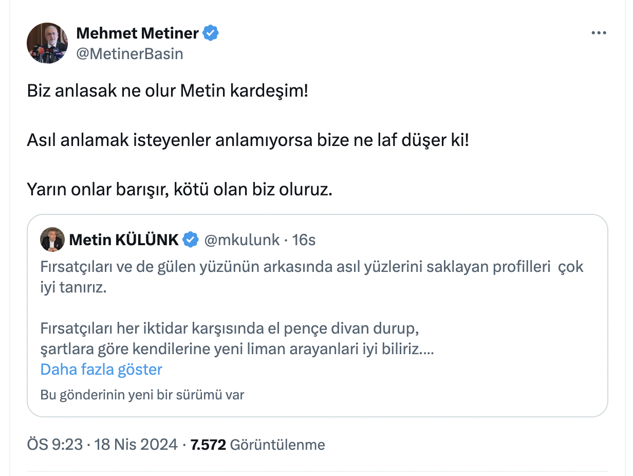 Metin Külünk'ten İmamoğlu'nu ziyaret eden TOBB Başkanı Rifat Hisarcıklıoğlu'na:  Fırsatçı! | Marmara Yerel Haber
