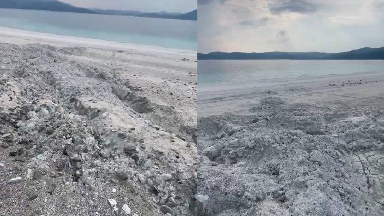 Su seviyesi metrelerce gerileyen Salda Gölü tehlike altında!