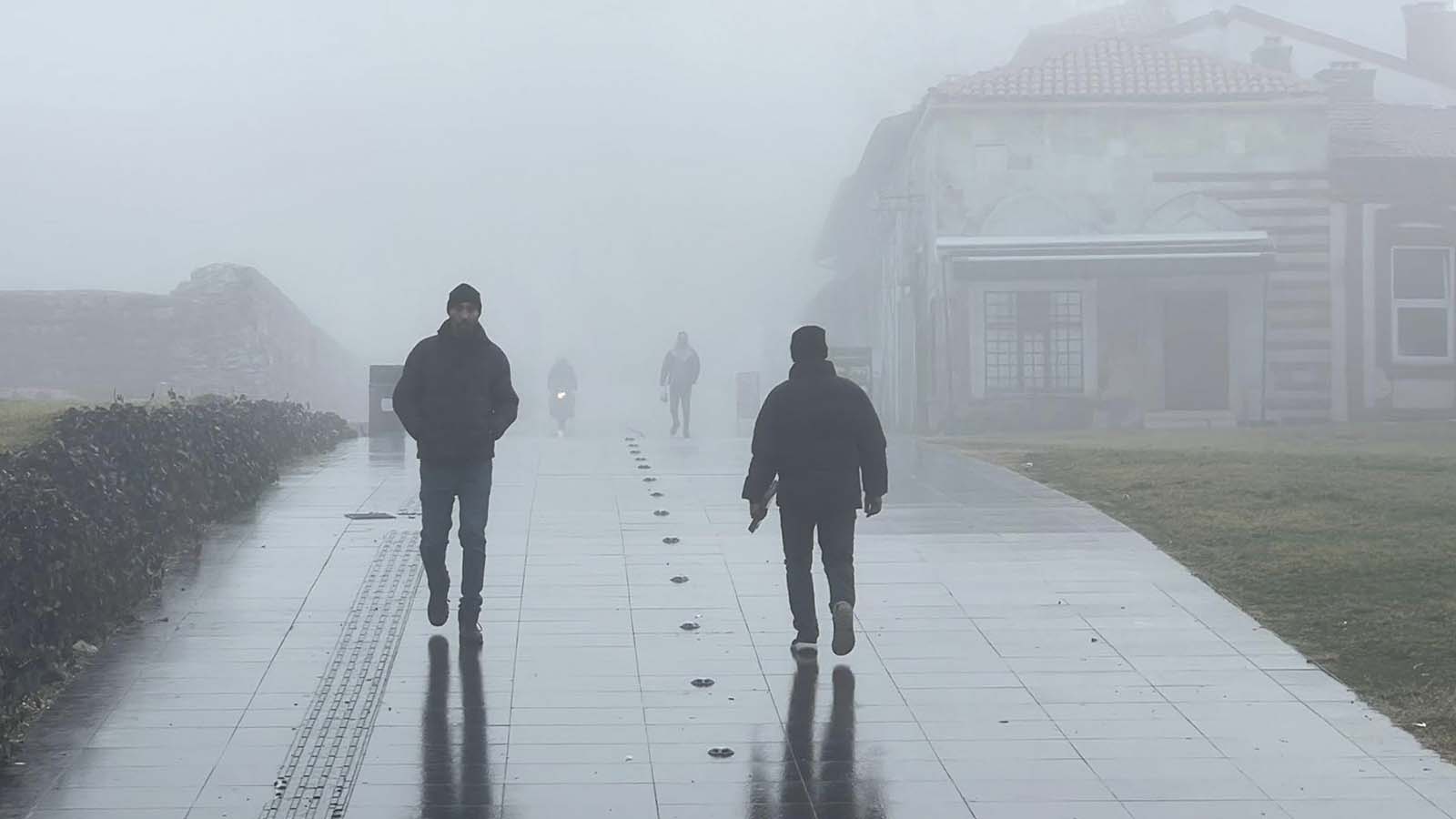 Edirne'de yoğun sis: Görüş mesafesi 50 metrenin altına indi