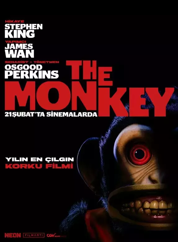 The Monkey | Yayın Tarihi: 21 Şubat 2025 | The Monkey, tavan arasında babalarının eski maymun oyuncağını keşfetmesiyle kendilerini beklenmeyen durumların içinde bulan iki kardeşin hikayesini konu ediyor.