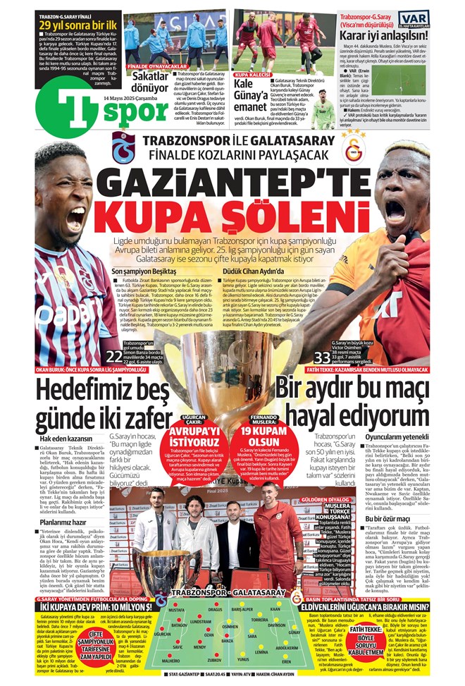 Günün spor manşetleri