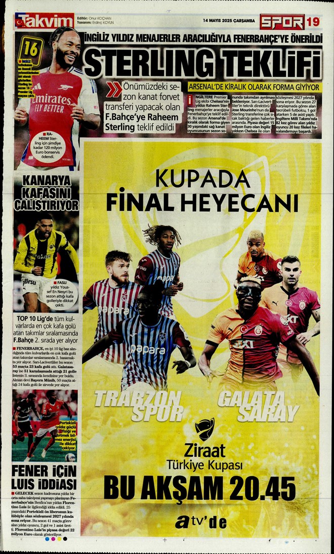 Günün spor manşetleri