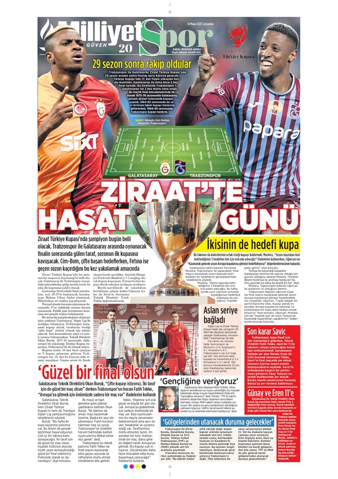 Günün spor manşetleri