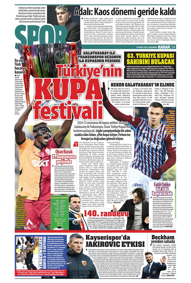 Günün spor manşetleri
