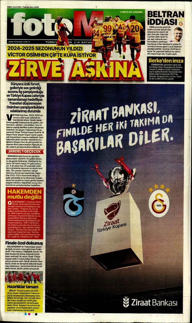 Günün spor manşetleri